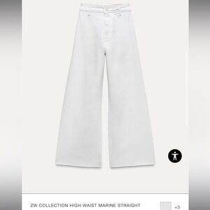 COPY - COPY - Women’s Zara wide leg marine jeans in white